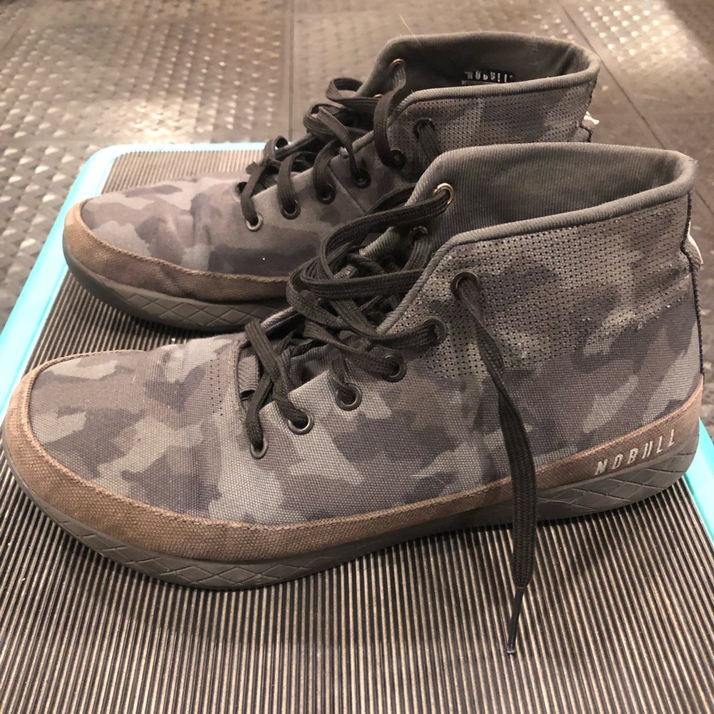 Nobull canvas trainer - mid, grey camo, men’s 10